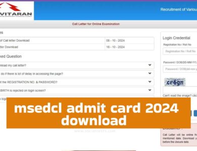 msedcl admit card 2024 download