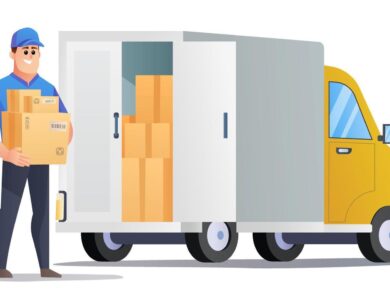 courier deliver packages by truck illustration vector SocialNests: Latest Entertainment News & Trending Viral Topics - socialnests